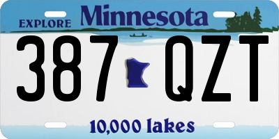 MN license plate 387QZT