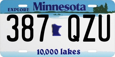 MN license plate 387QZU