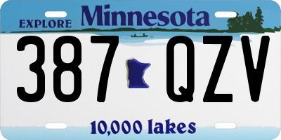 MN license plate 387QZV
