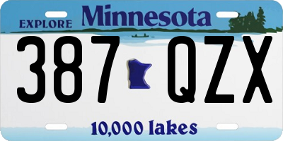 MN license plate 387QZX
