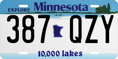 MN license plate 387QZY