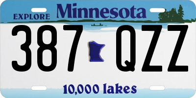 MN license plate 387QZZ
