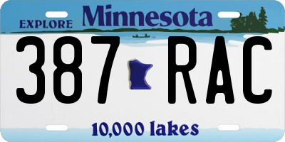 MN license plate 387RAC
