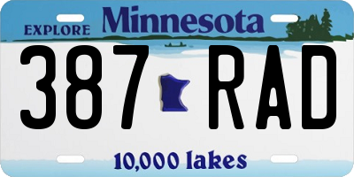 MN license plate 387RAD
