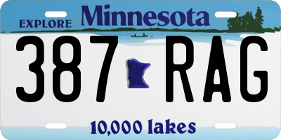 MN license plate 387RAG