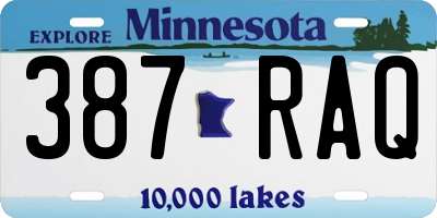 MN license plate 387RAQ
