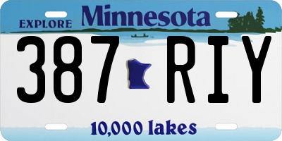 MN license plate 387RIY