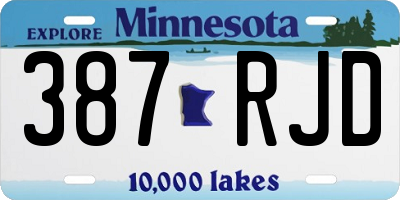 MN license plate 387RJD