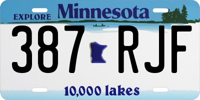 MN license plate 387RJF