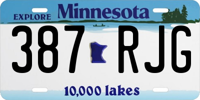 MN license plate 387RJG