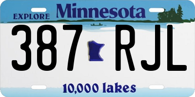 MN license plate 387RJL