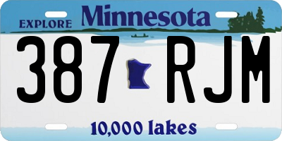 MN license plate 387RJM