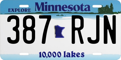 MN license plate 387RJN