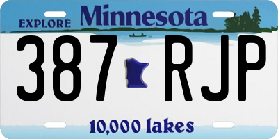 MN license plate 387RJP