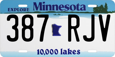 MN license plate 387RJV