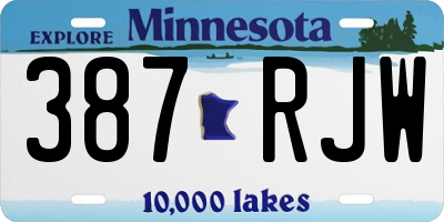 MN license plate 387RJW
