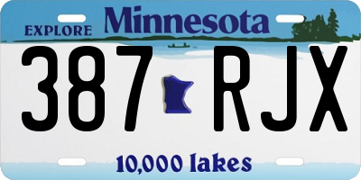 MN license plate 387RJX
