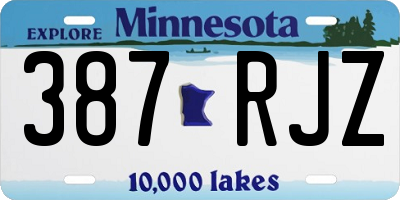MN license plate 387RJZ