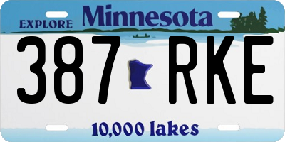 MN license plate 387RKE