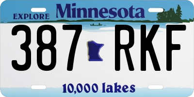 MN license plate 387RKF