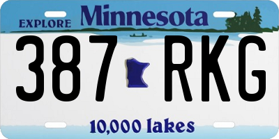 MN license plate 387RKG