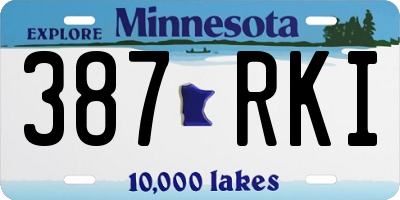 MN license plate 387RKI
