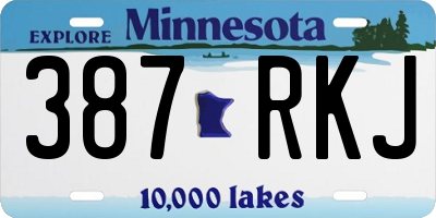 MN license plate 387RKJ