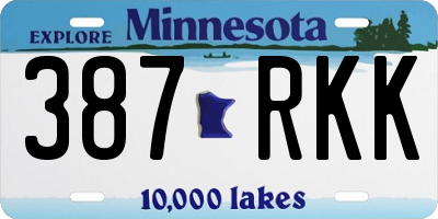 MN license plate 387RKK