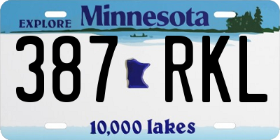 MN license plate 387RKL