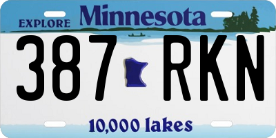 MN license plate 387RKN