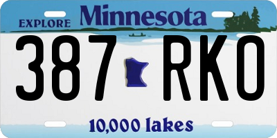 MN license plate 387RKO