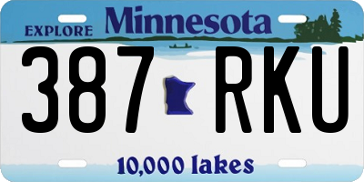 MN license plate 387RKU