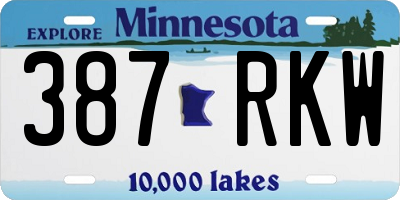 MN license plate 387RKW
