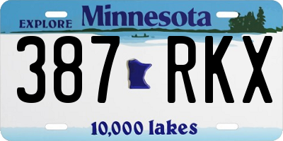MN license plate 387RKX