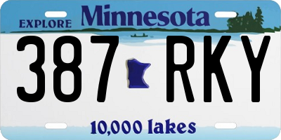 MN license plate 387RKY