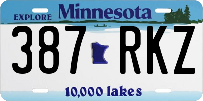 MN license plate 387RKZ