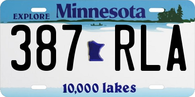 MN license plate 387RLA