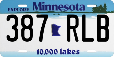 MN license plate 387RLB