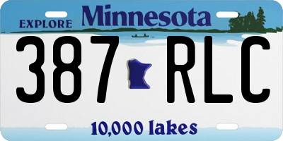 MN license plate 387RLC