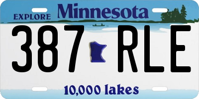MN license plate 387RLE