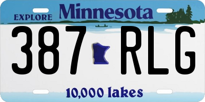 MN license plate 387RLG