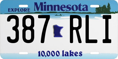 MN license plate 387RLI