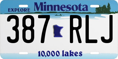 MN license plate 387RLJ