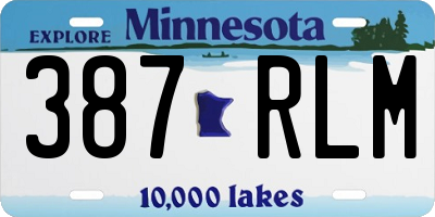 MN license plate 387RLM