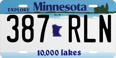 MN license plate 387RLN