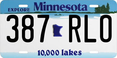 MN license plate 387RLO