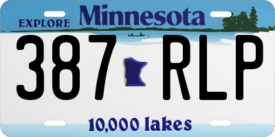 MN license plate 387RLP