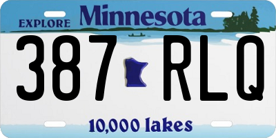 MN license plate 387RLQ