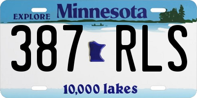 MN license plate 387RLS