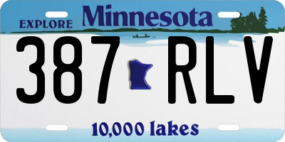 MN license plate 387RLV